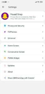 GB Whatsapp Settings